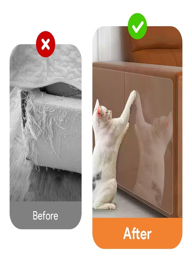 YONHTUTU 12 PCS Anti-Cat Scratch Furniture Protector, Designed for Leather Furniture, Anti Scratch Cat Couch Protector from Cats Claws with Scissors and Scraper, Cats Scratch Deterrent for Furnitures, No Pins - Image 2